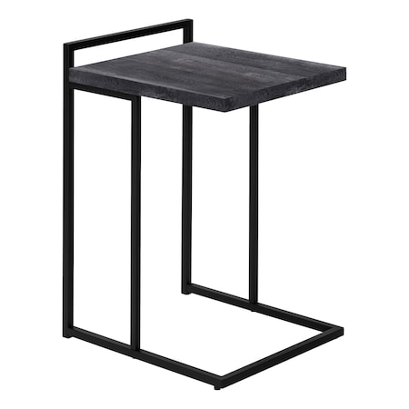 Accent Table, C-shaped, End, Side, Snack, Living Room, Bedroom, Metal, Laminate, Black, Contemporary